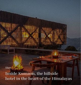 Post about a hillside hotel in Kumaon